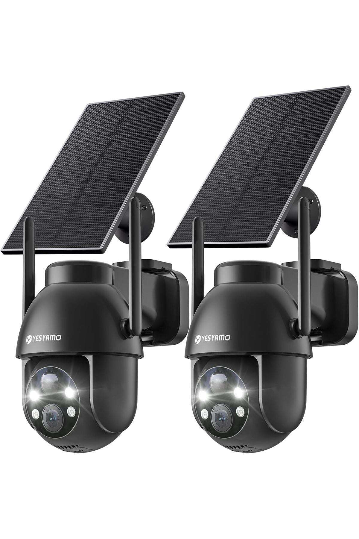 Set 2x Cameră de Supraveghere Solară WiFi 2K Elite Survival Systems, 2.4GHz, Pentru Exterior, cu Panou Solar Inclus, Rezistentă la Intemperii