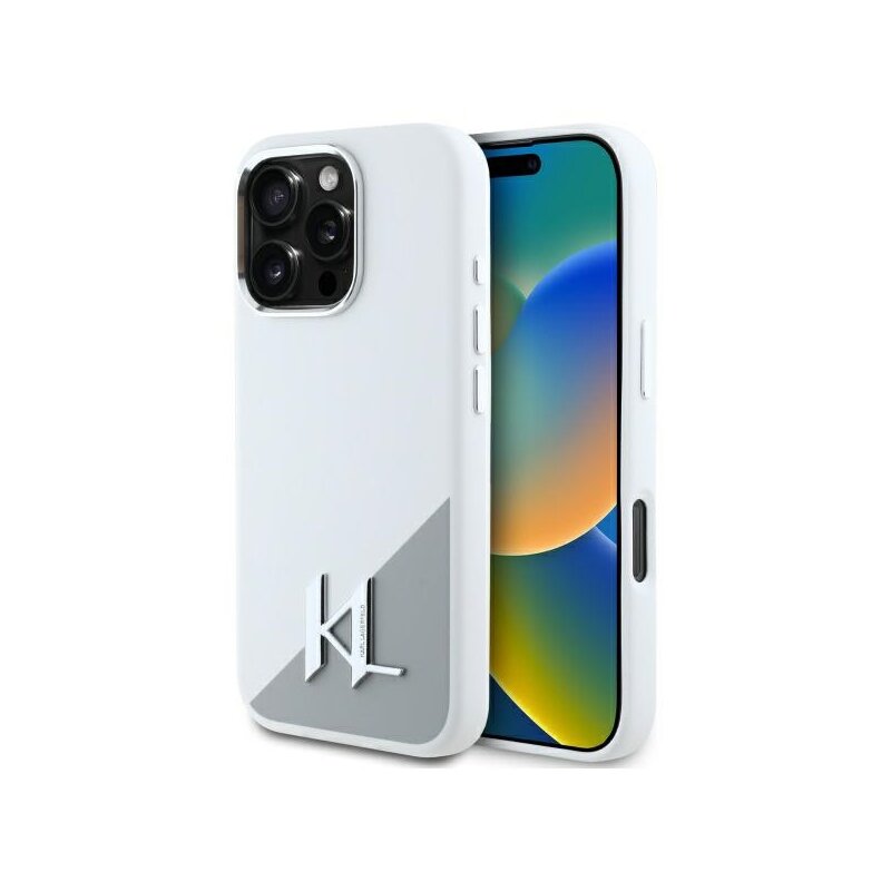 Husa Karl Lagerfeld iPhone 16 Pro Max Silicone, Initial Logo, alb, KLHMP16XSCMKMPCH Indisponibil - fixlygsm.ro - 3666339318031