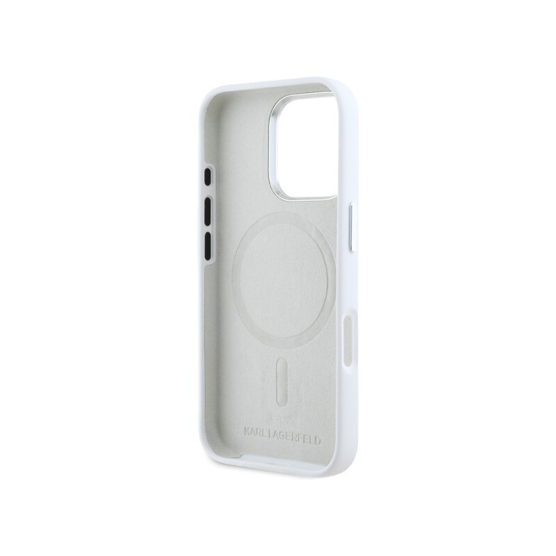 Husa Karl Lagerfeld iPhone 16 Pro Max Silicone, Initial Logo, alb, KLHMP16XSCMKMPCH Indisponibil - fixlygsm.ro - 3666339318031