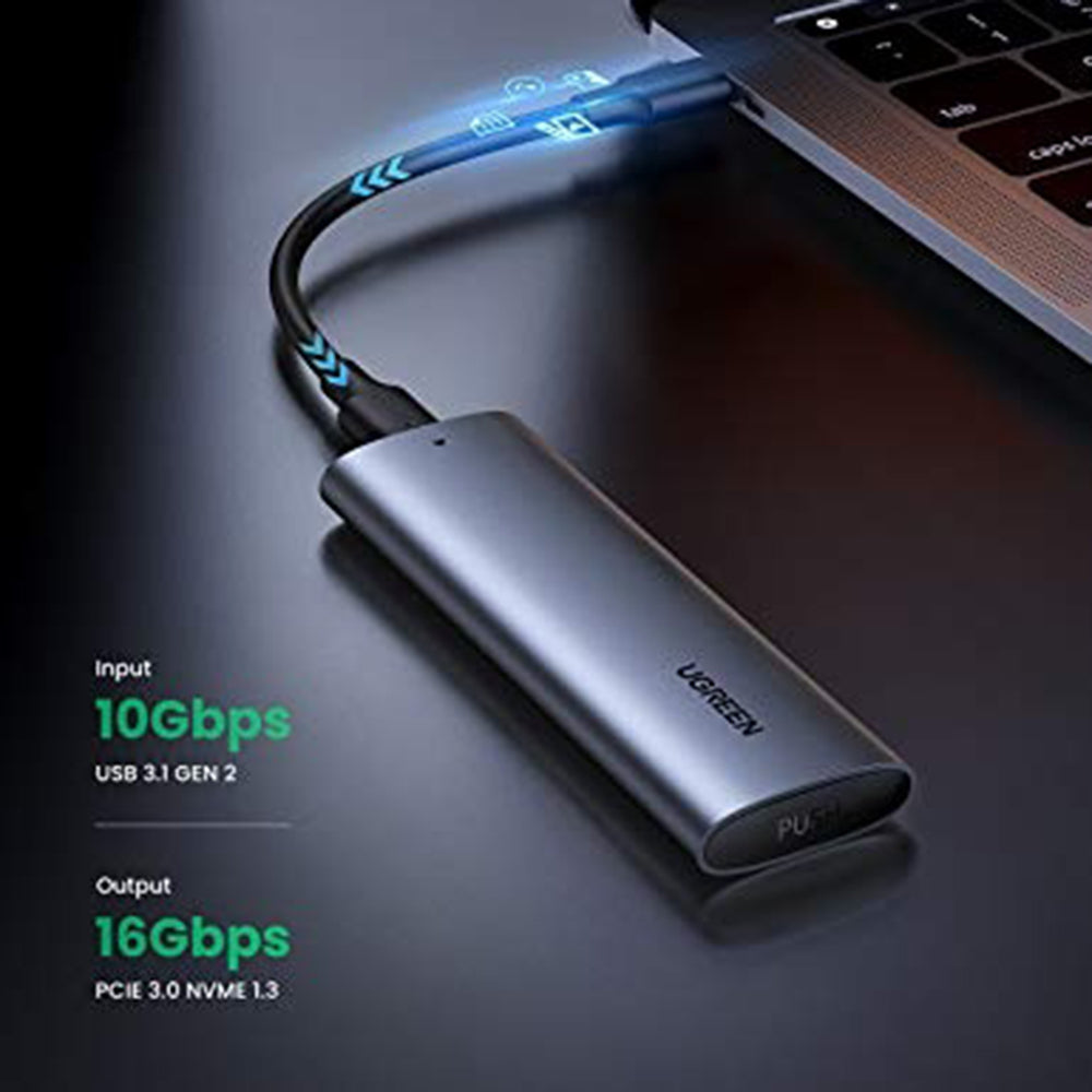 Carcasa Ugreen - Hard Drive Enclosure CM400 (10902) - M.2 NVMe SSD, 10Gbps - Grey