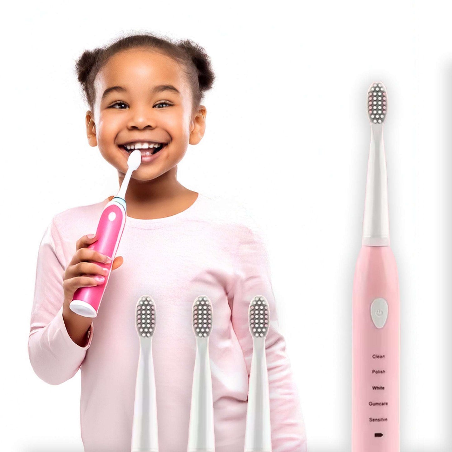 Periuță Electrică cu Ultrasunete pentru Copii – Reîncărcabilă, Albire Eficientă și Blândă a Dinților, Model Kids (Disponibilă în Culori Vesele)