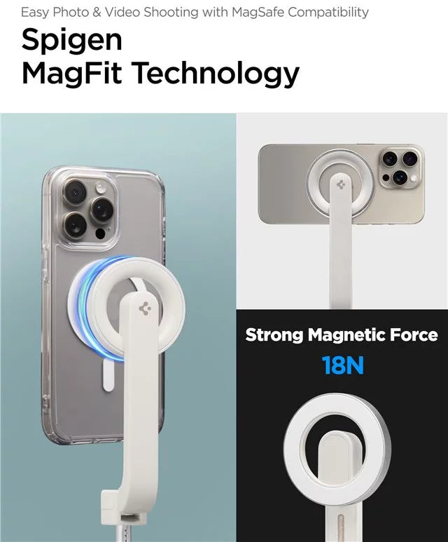 Spigen MagSafe selfie stick cu trepied, dune beige (AMP07657)