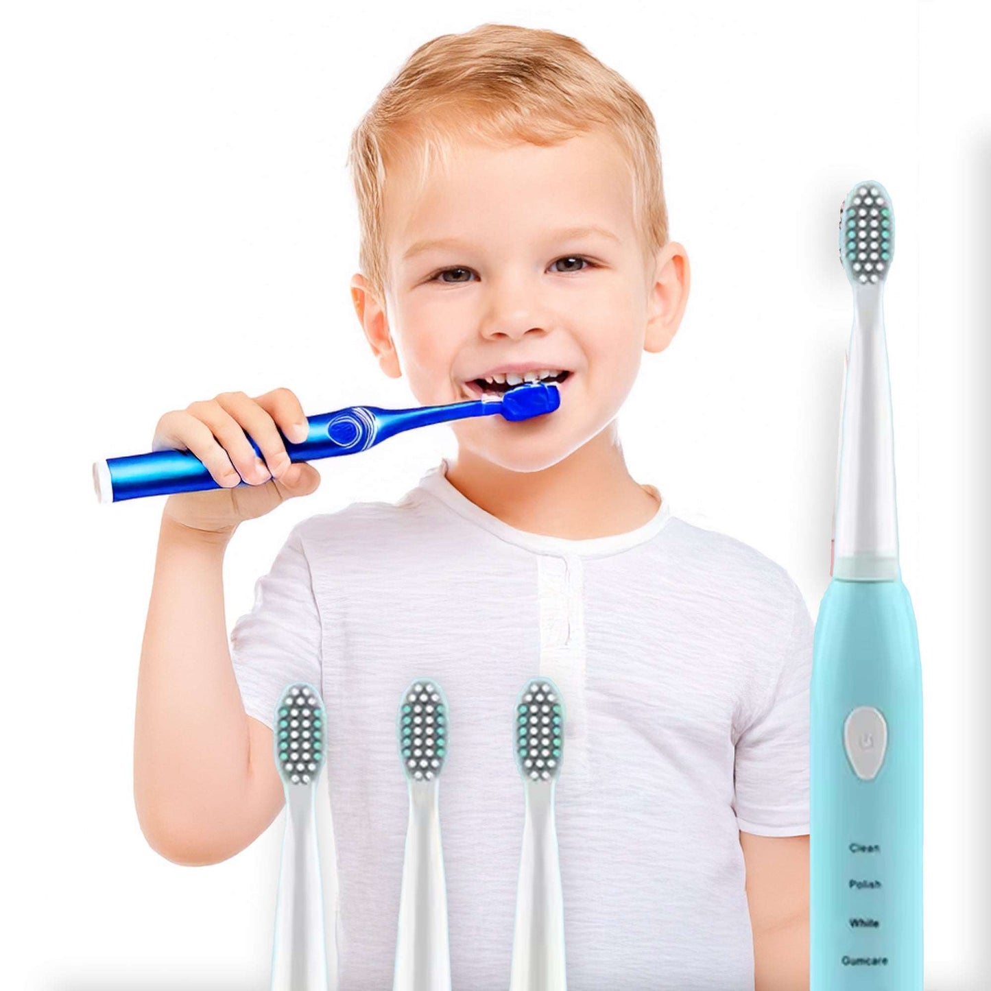 Periuță Electrică cu Ultrasunete pentru Copii – Reîncărcabilă, Albire Eficientă și Blândă a Dinților, Model Kids (Disponibilă în Culori Vesele)