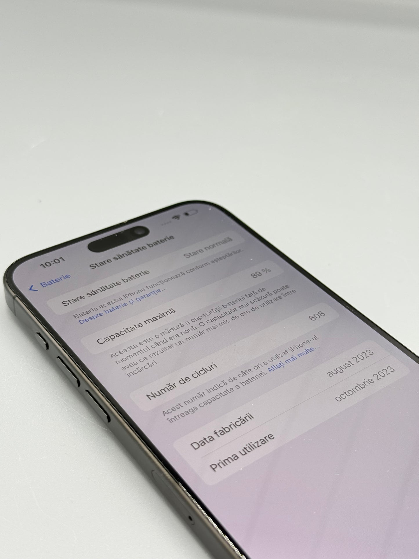 iPhone 15 Pro Max ,256 GB, Baterie 89%, 608 Cicluri, Black Titanium