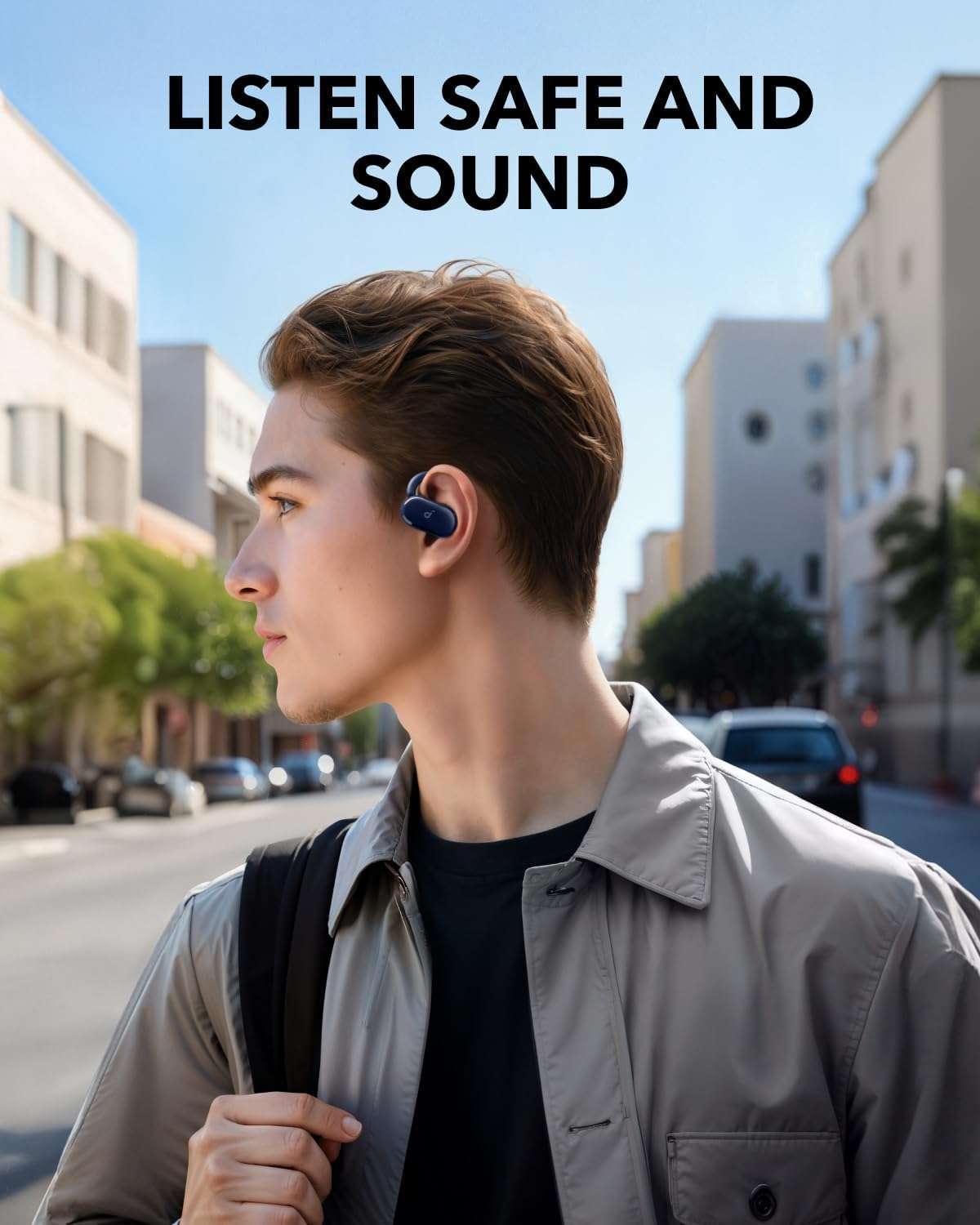 Casti wireless Open-Ear Anker Soundcore V20i, Autonomie 36 ore, IP55, Bluetooth 5.4, Albastru
