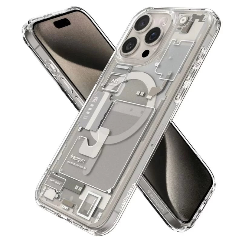 Husa Spigen Ultra Hybrid MagSafe compatibila cu iPhone 15 Pro Zero One Natural Titanium