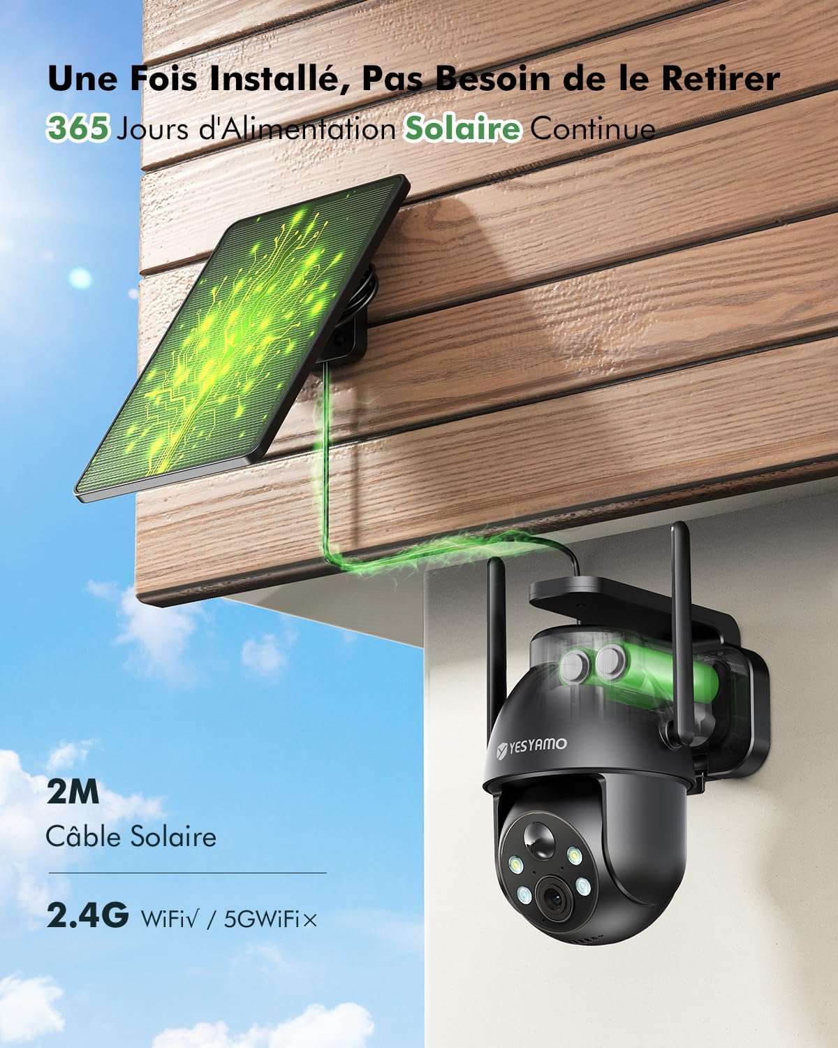 Set 2x Cameră de Supraveghere Solară WiFi 2K Elite Survival Systems, 2.4GHz, Pentru Exterior, cu Panou Solar Inclus, Rezistentă la Intemperii