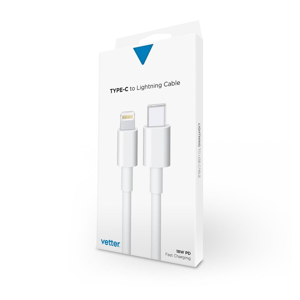 Cablu USB-C La Lightning 1m Alb Vetter