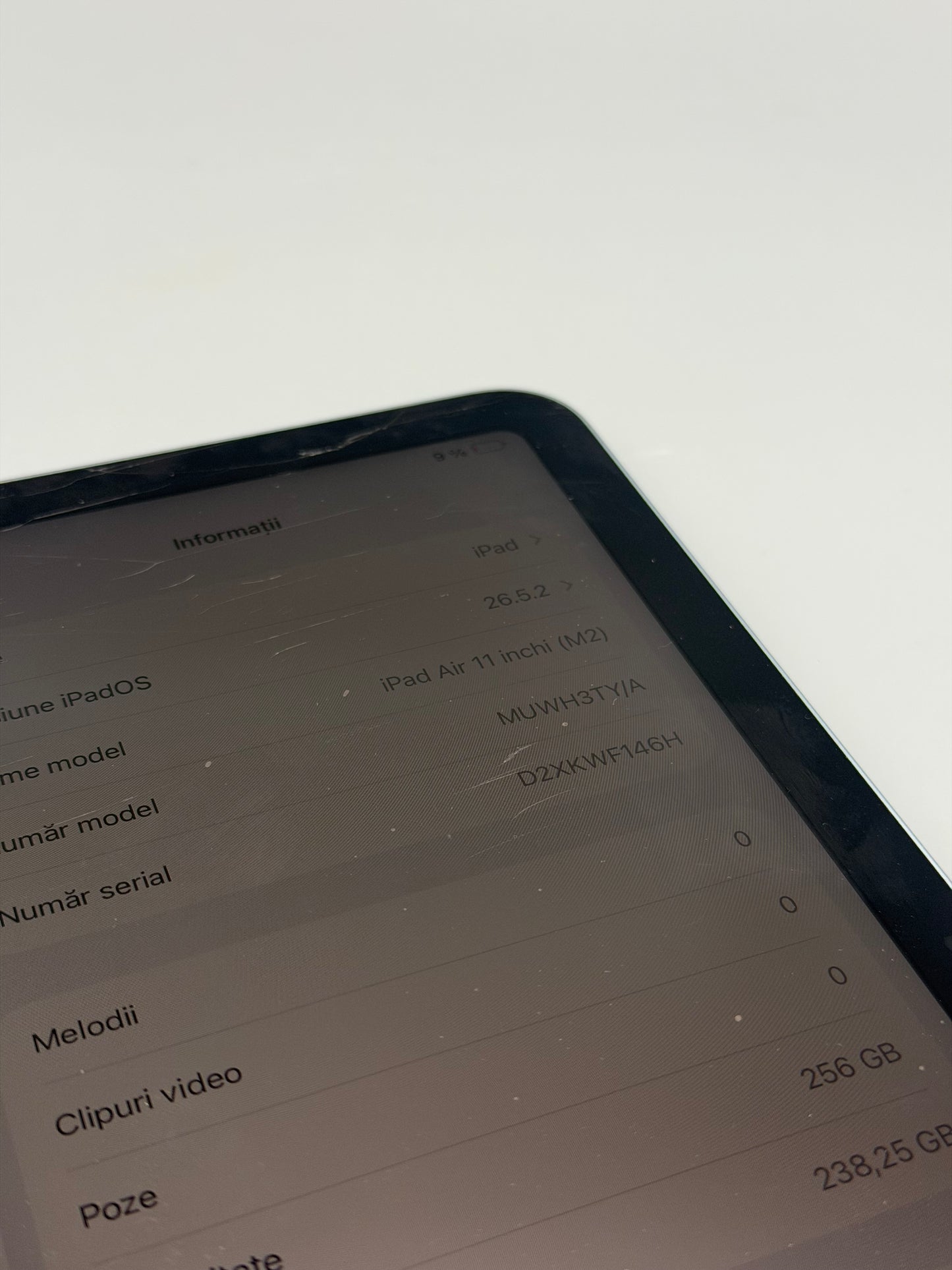 iPad Air 11" , Procesor M2, 256 GB, Zgariat