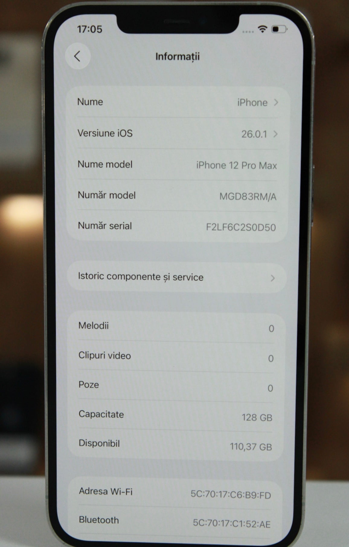 iPhone 12 Pro Max, 128GB, Baterie 100%, Alb