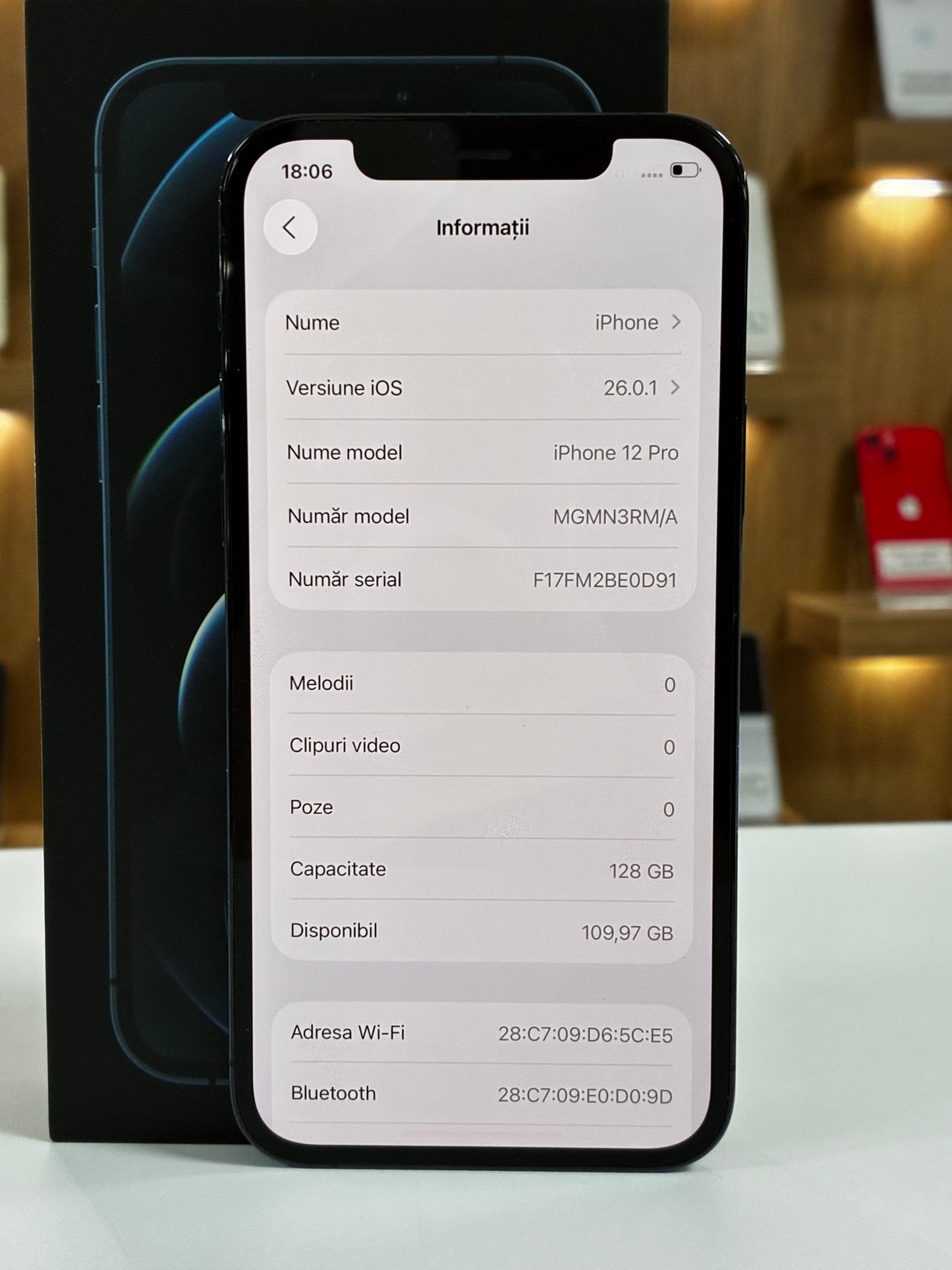iPhone 12 Pro, 128 GB, Baterie 91%, Pacific Blue