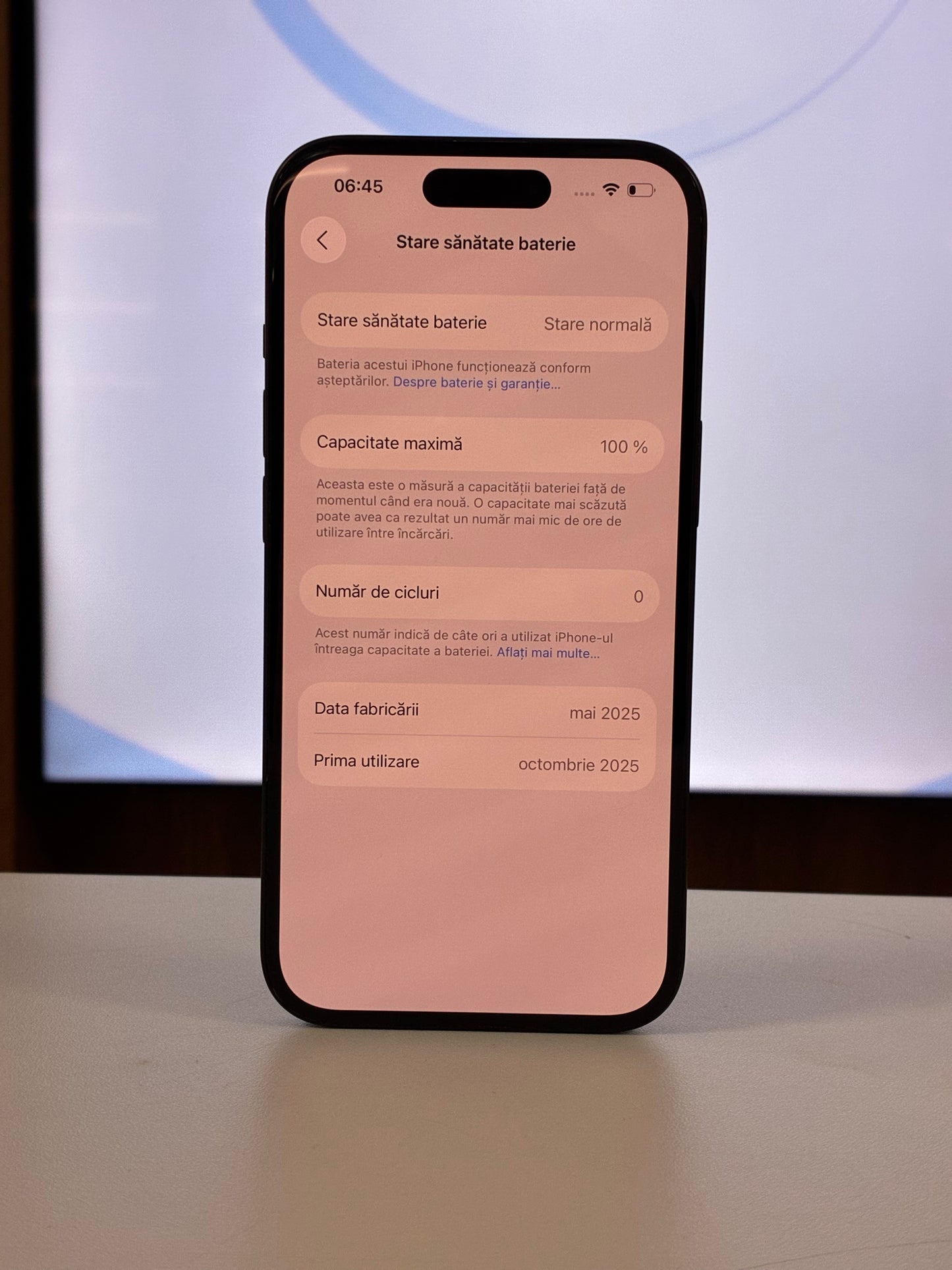 iPhone 15, 128GB, Baterie 100%, 0 cicluri, Negru