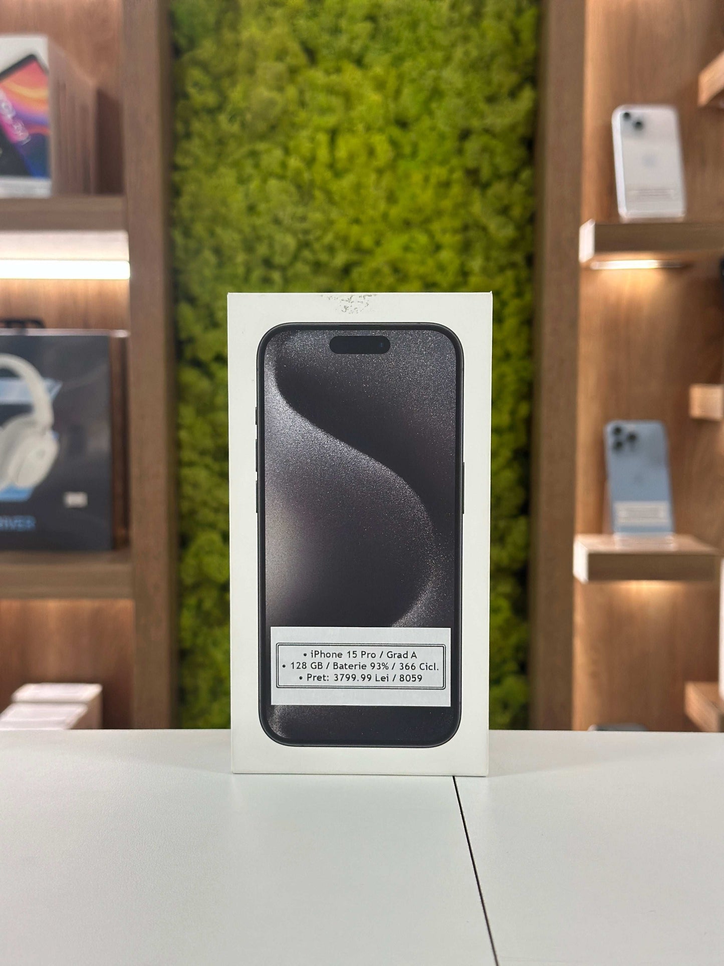iPhone 15 Pro, 128GB, Baterie 93%, 366 Cicluri, Black