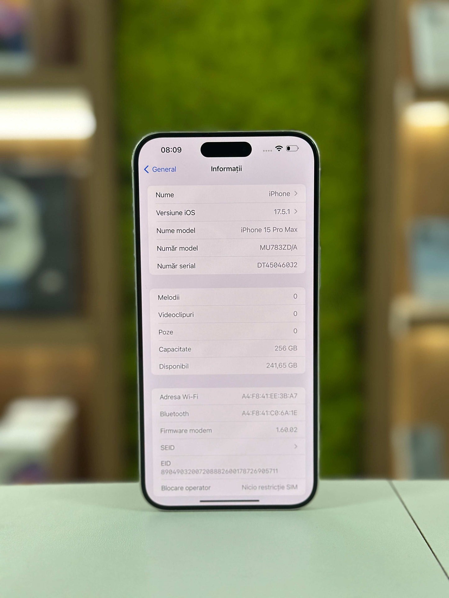 iPhone 15 Pro Max, 256 GB, Baterie 90%, 363 Cicluri, Alb