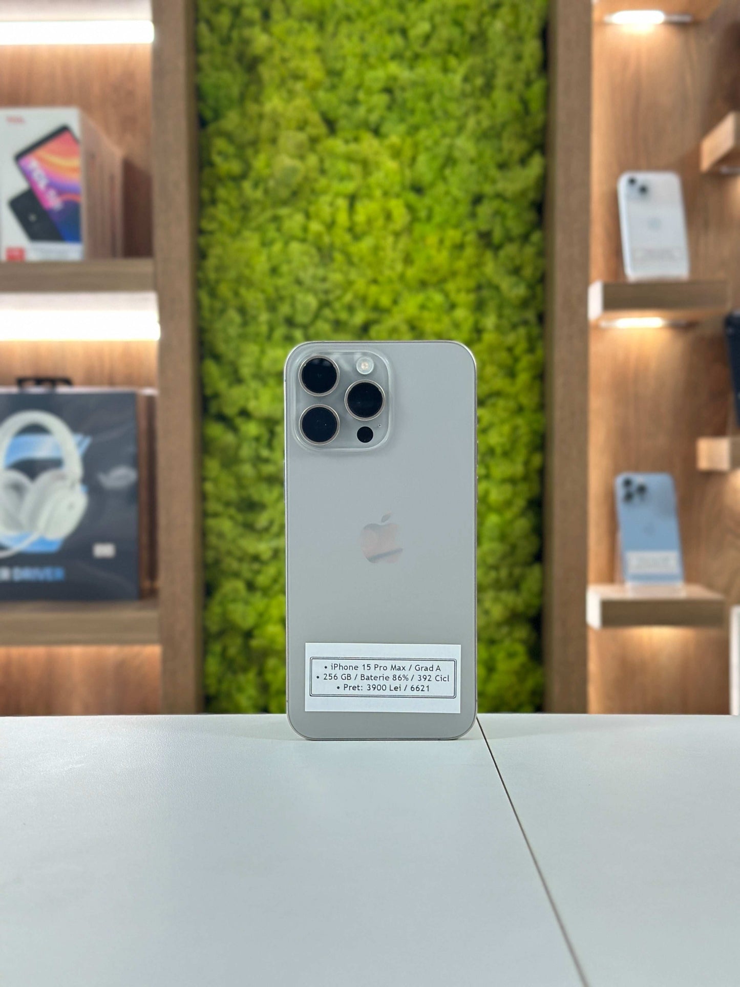 iPhone 15 Pro Max, 256GB, Baterie 86%, 392 Cicluri, Natural Titanium