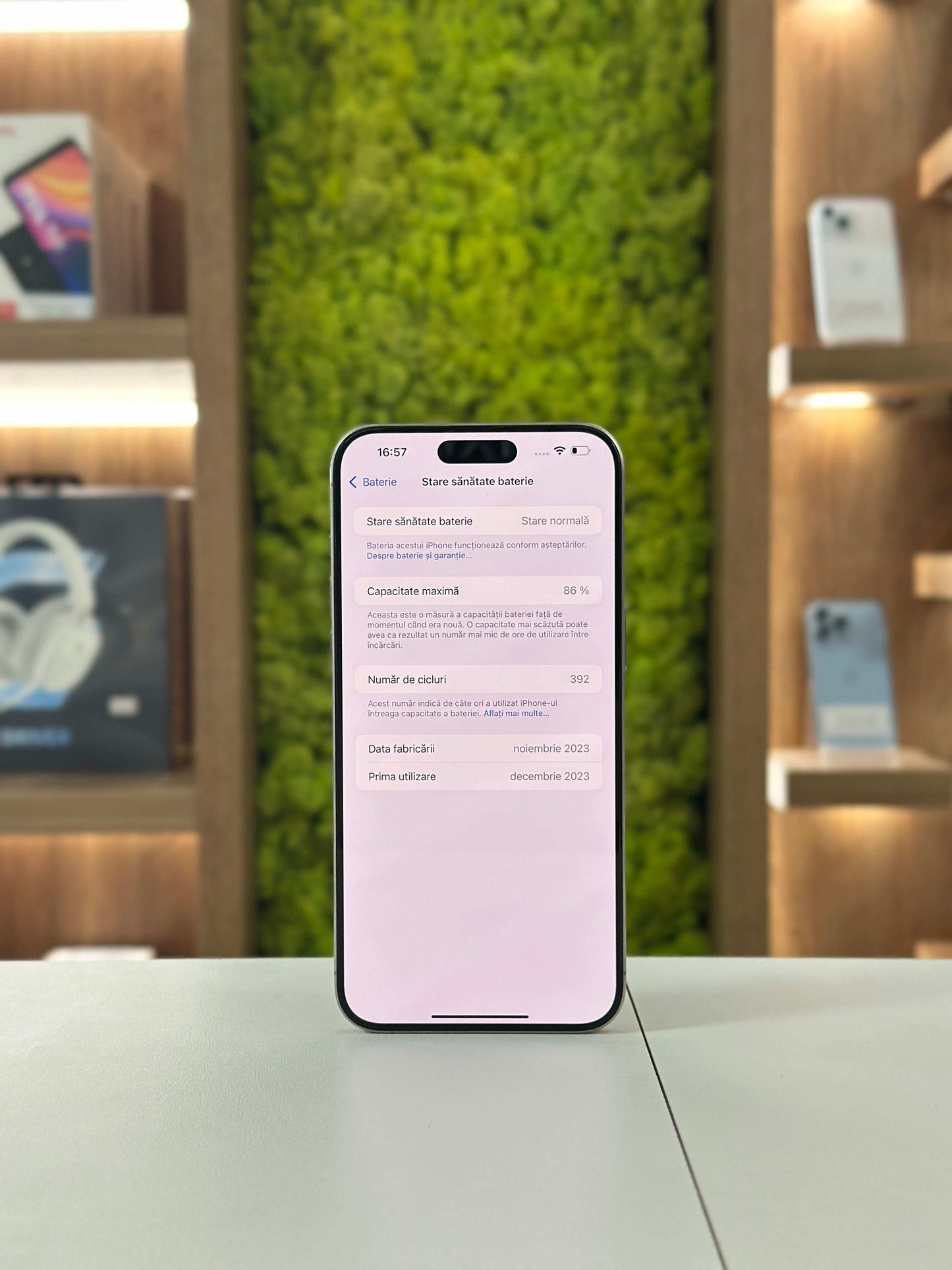 iPhone 15 Pro Max, 256GB, Baterie 86%, 392 Cicluri, Natural Titanium