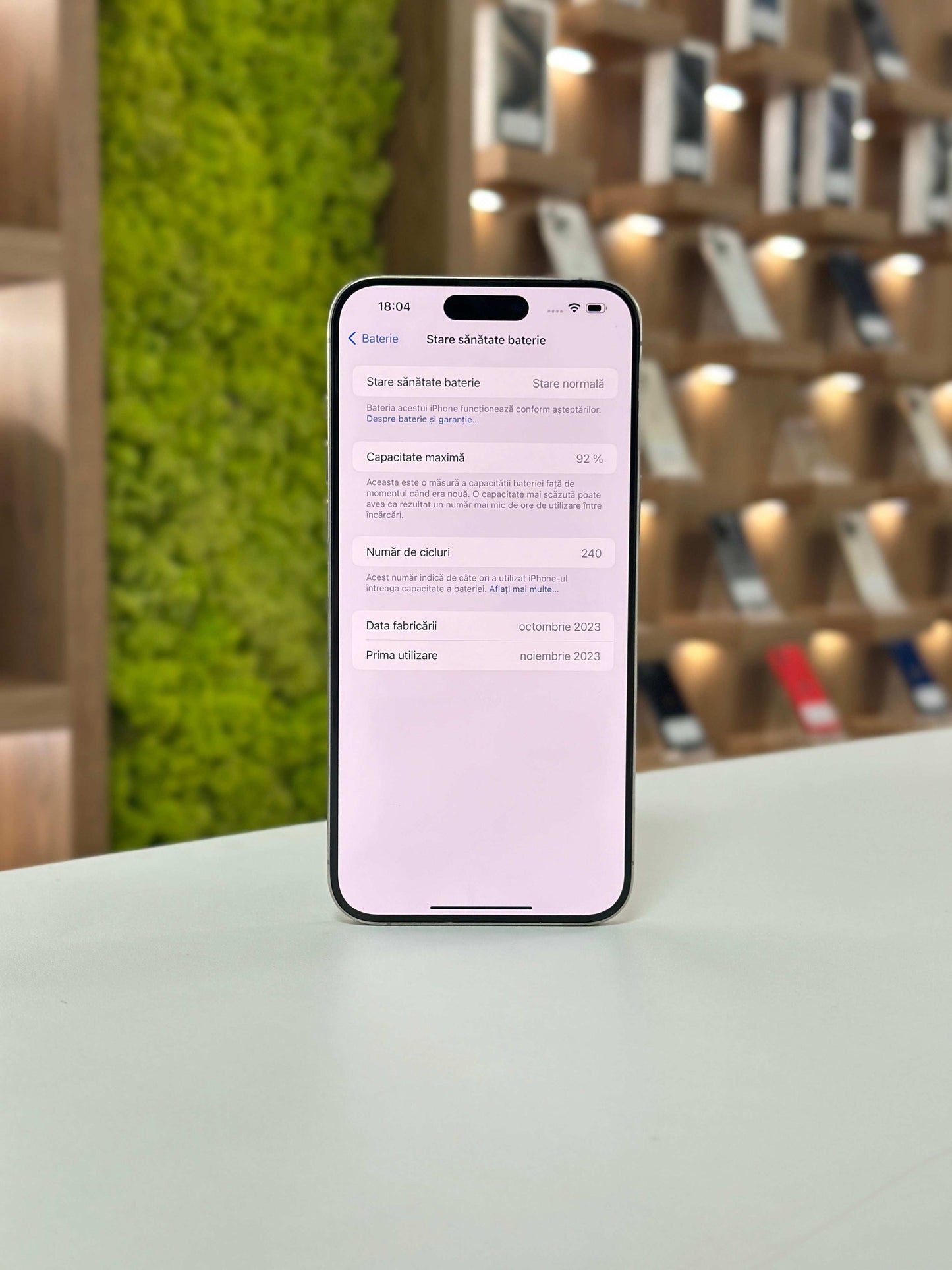 iPhone 15 Pro Max, 256GB, Baterie 92%, 240 Cicluri, Natural Titanium