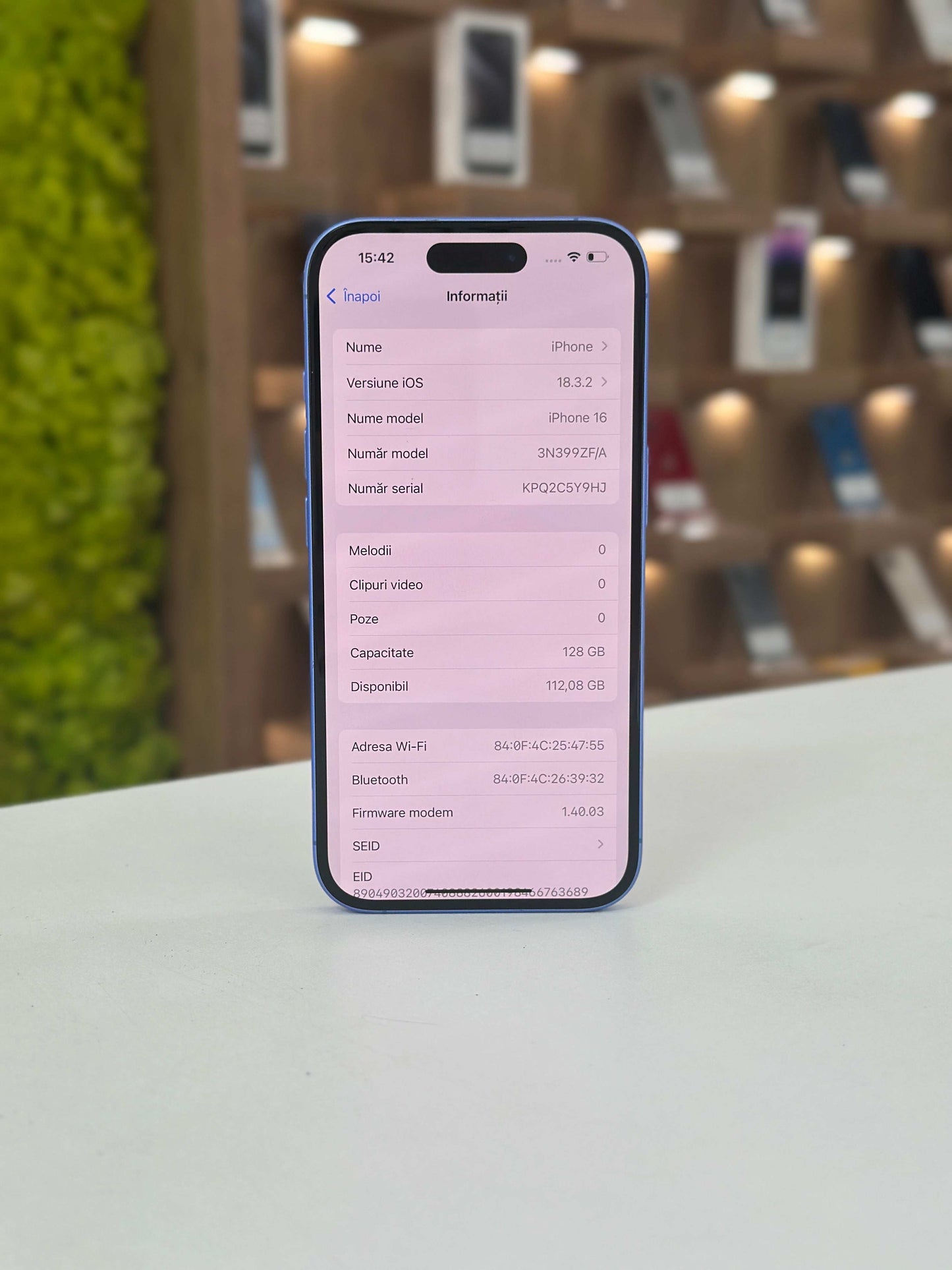 iPhone 16, 128 GB, Baterie 100%, 61 Cicluri, Ultramarine