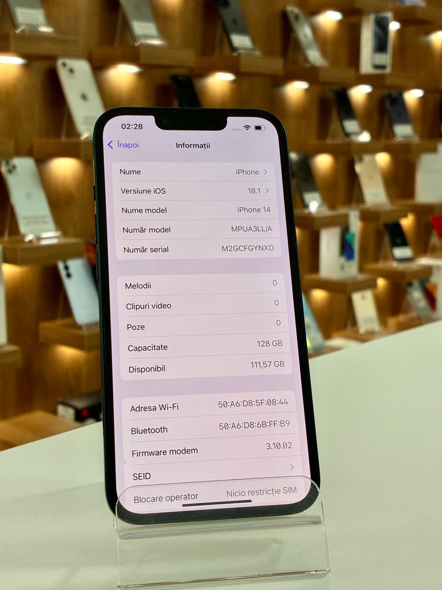 iPhone 14, 128GB, Baterie 86%, Midnight