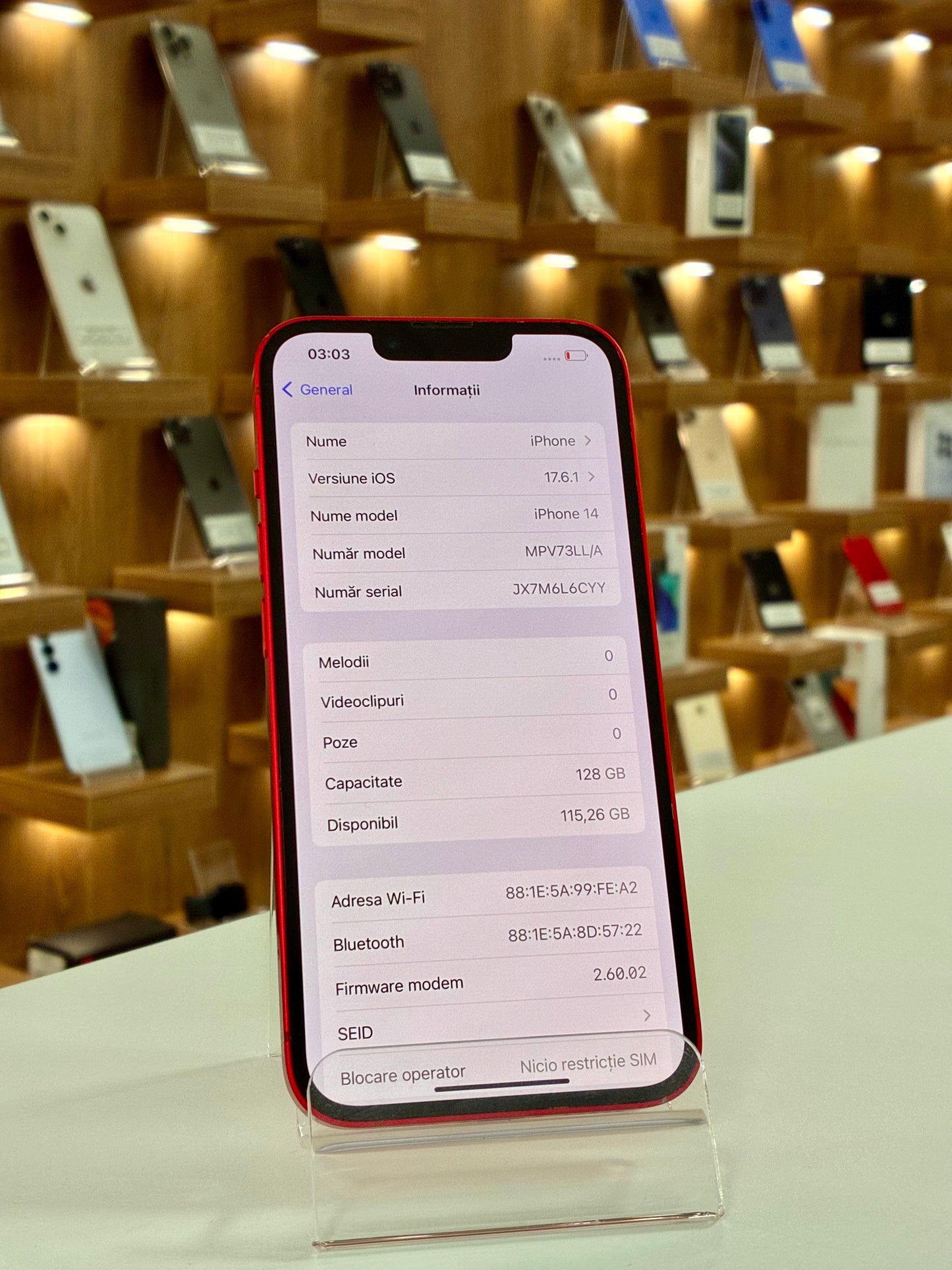 iPhone 14, 128GB, Baterie 88%, RED