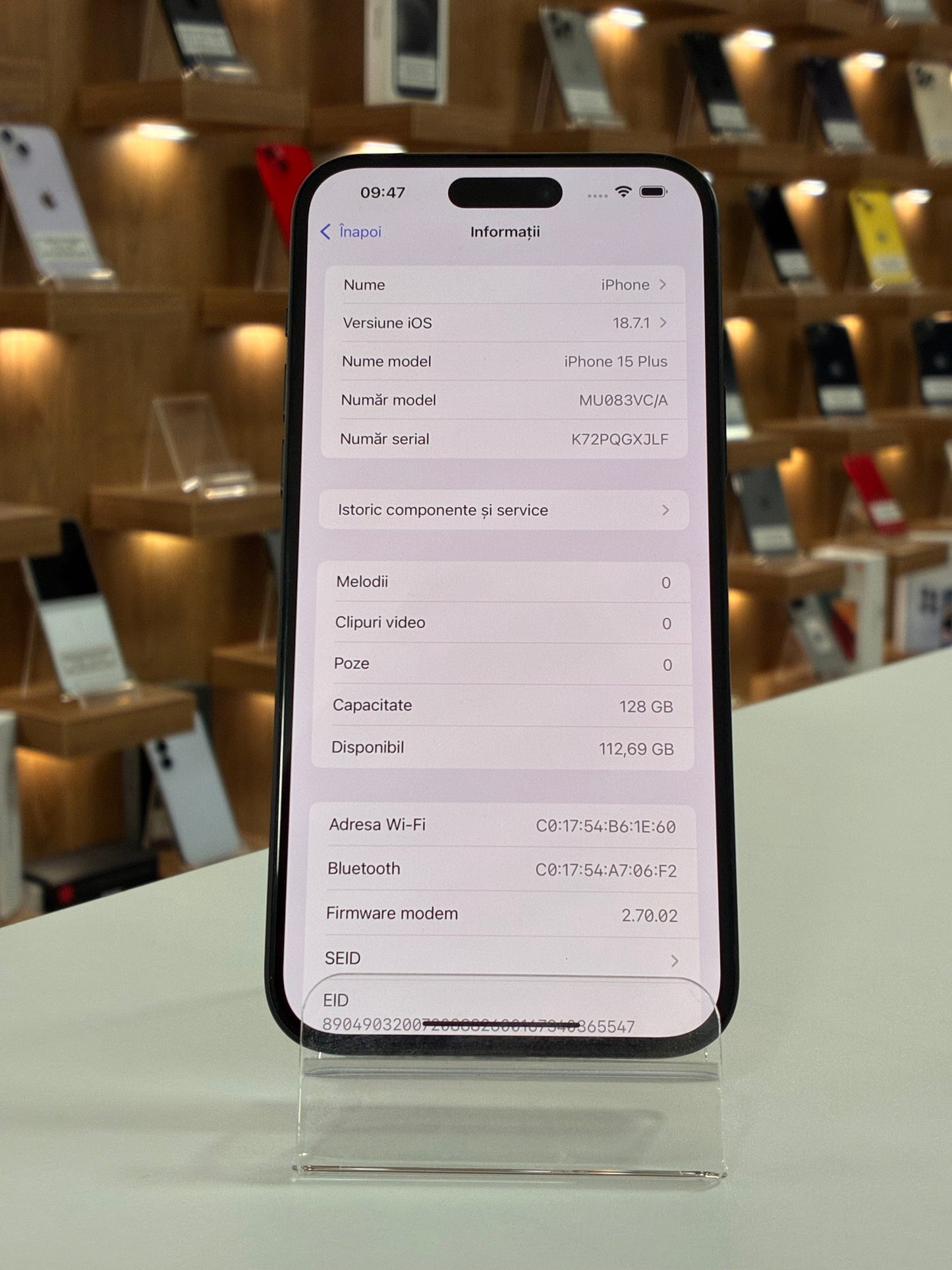 iPhone 15 Plus, 128GB, Baterie 100%, Black