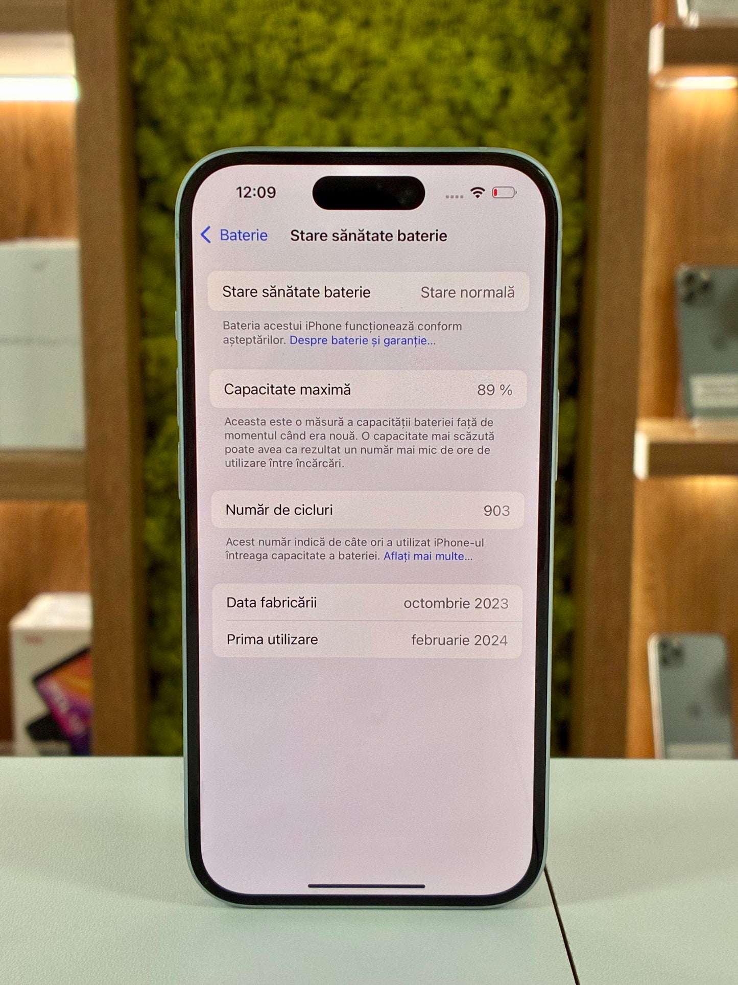 iPhone 15, 128GB, Baterie 89%,903 cicluri, Blue