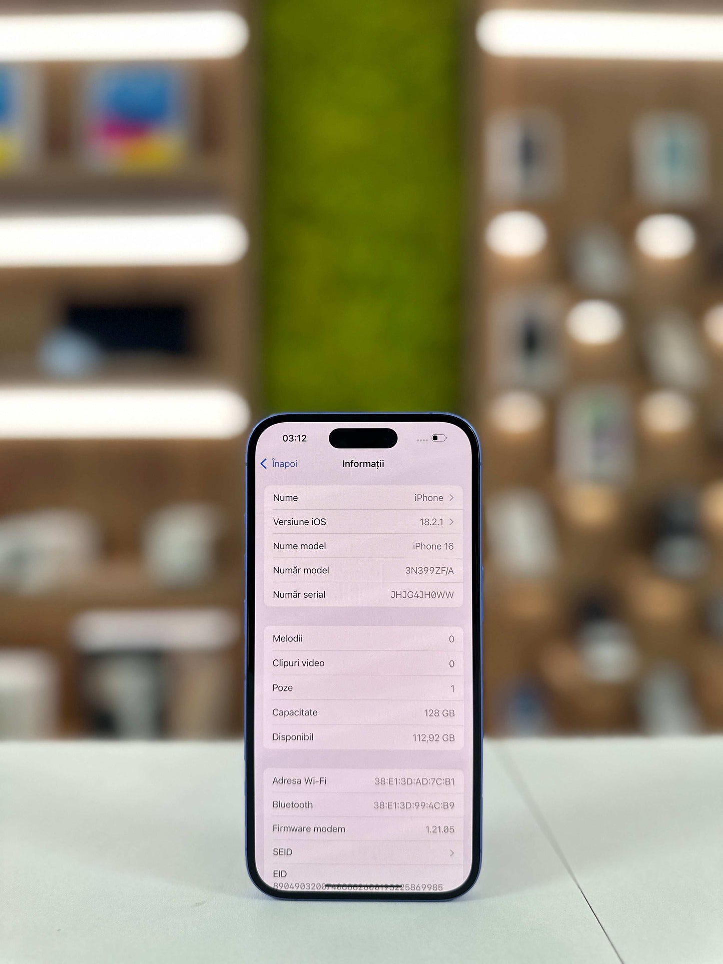 iPhone 16 , 128 GB , Baterie 100% , 2 Cicluri , Ultramarine
