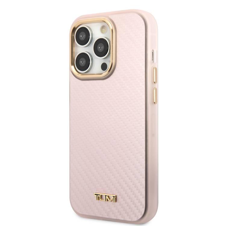 Husa Tumi Aluminum Carbon Pattern pentru iPhone 14 Pro Max, Roz