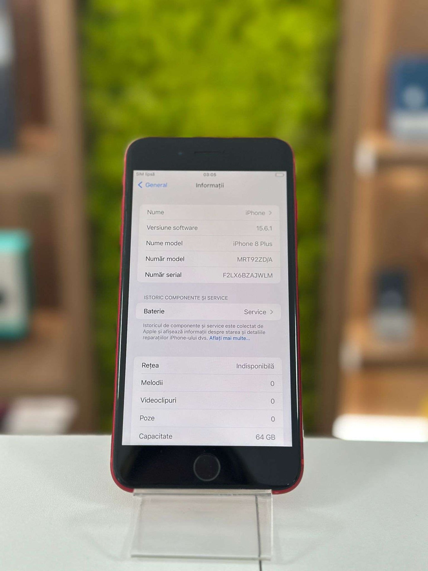 iPhone 8 Plus, 64GB, Red, Baterie 75%