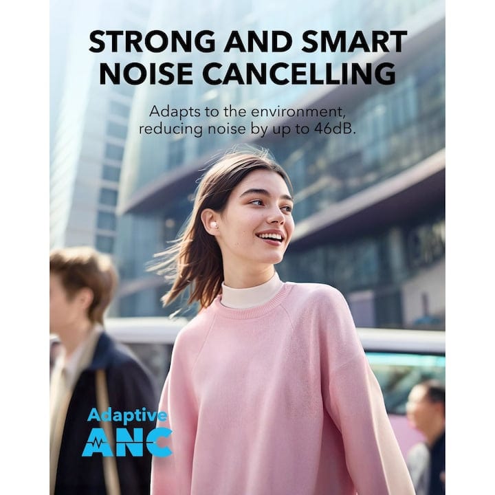 FIXLY l Anker Casti Wireless Anker SoundCore A30i, Tehnologie de Anulare a Zgomotului Smart, Bluetooth 5.4, IP54