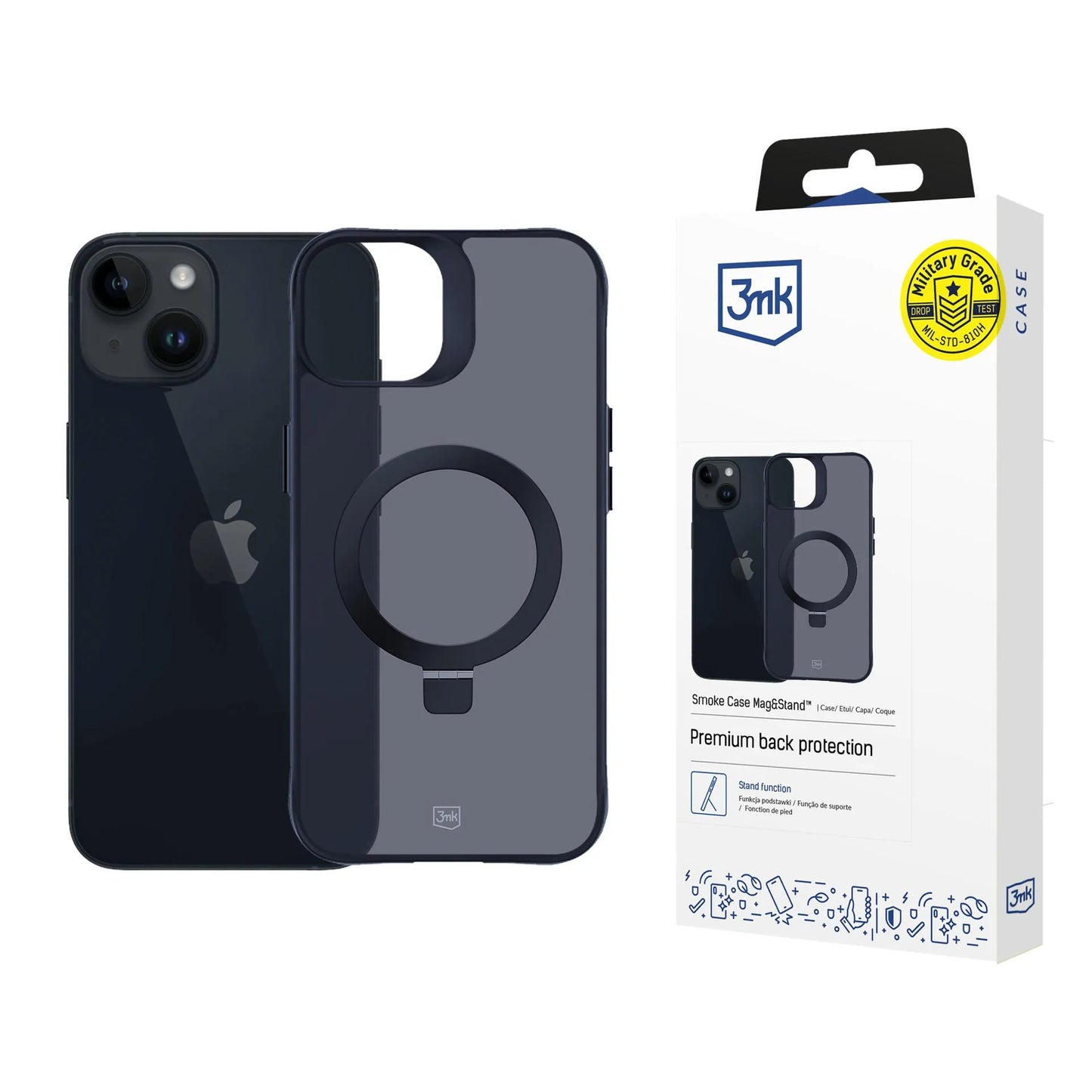 Husa MagSafe 3MK pentru iPhone 13/14, Smokey Black