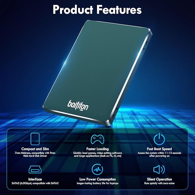 FIXLY l BAITITON SSD Intern BAITITON 128GB 2,5” SATA III