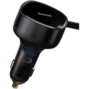 FIXLY l Baseus Incarcator auto Baseus Enjoyment 2in1 USB-C, 33 W, Negru