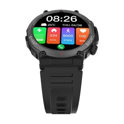 FIXLY l Blackview Smartwatch Blackview W50, Monitorizare Sanatate, Wodoodpornosc IP68, 1.39", Negru, 47.5x14.5mm