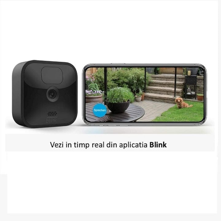 Camera supraveghere Exterior, Blink Wireless, HD, senzor de miscare, nightvision.