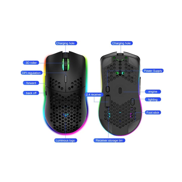FIXLY l fixlygsm.ro Mouse gaming, Cu fir, 7200 DPI, Alb
