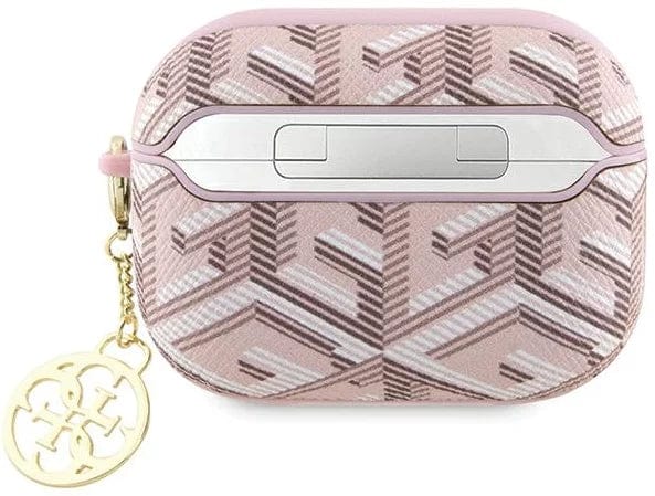 FIXLY l Guess Husa Guess GCube Charm pentru AirPods Pro – Design Elegant, Roz