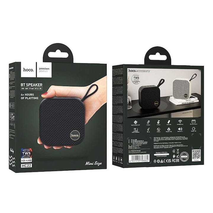 FIXLY l Hoco Boxa portabila Bluetooth, True Wireless Stereo, 1200 mAh, 5W, Negru, Hoco HC22