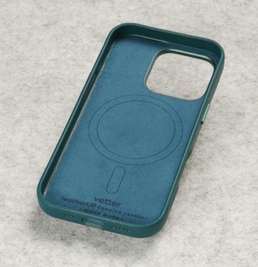 Husa iPhone 16 Pro Max, leatherUP Class, Refined Touch, MagSafe Compatible, Blue