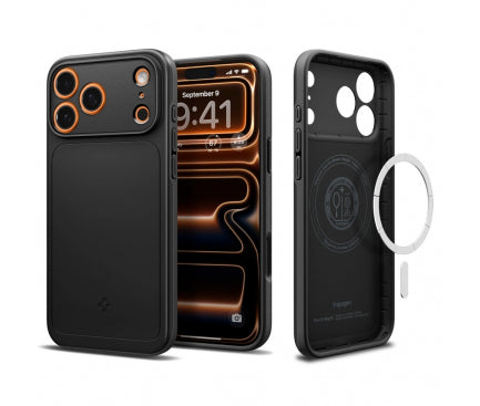 Husa MagSafe pentru Apple iPhone 17 Pro, Spigen, Thin Fit, Neagra