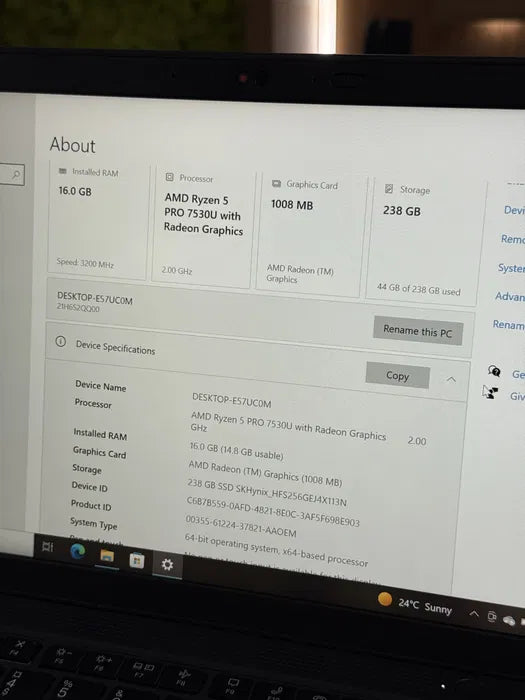 Laptop Lenovo ThinkPad L14 G4, Cu procesor AMD Ryzen 5 Pro-7530U, 14 inch, 16GB, 512GB SSD, Negru