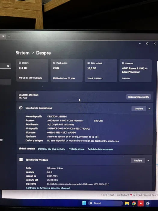 Calculator / AMD Ryzen 3 4100 / NVIDIA GeForce GT 1030 / 16GB RAM/ 1TB