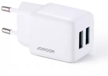 Incarcator 2xUSB de la Joyroom cu o putere de pana la 12 W 2 4 A -Alb