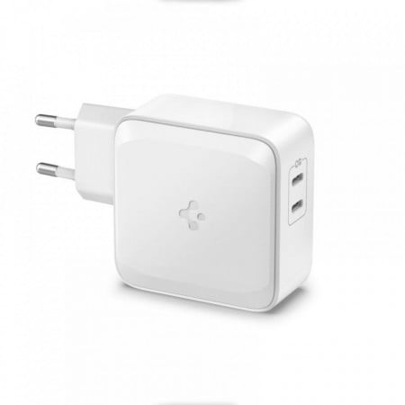 Incarcator priza SPIGEN PE2007EU POWERARC 2-PORT PD60W / QC3.0 WHITE