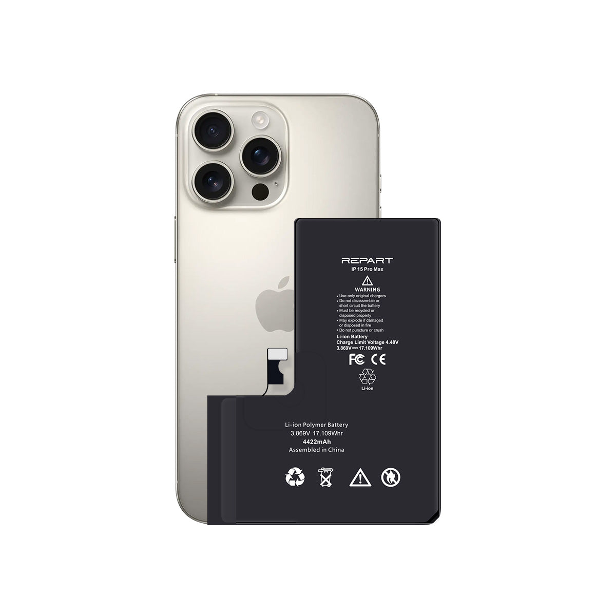 Acumulator Apple iPhone 15 Pro Max, Capacitate marita, 4780 mAh