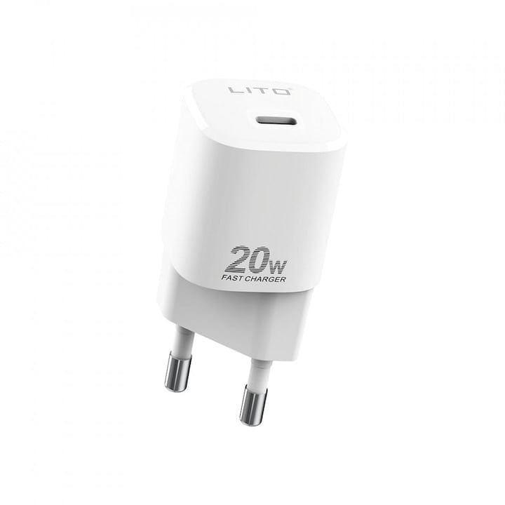 FIXLY l Lito Incarcator pentru Priza Type-C - Lito (LT-LC01) - White