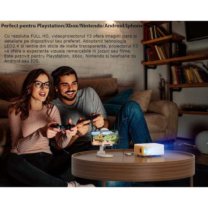 Videoproiector YOTON Yoton Y3, Compact, 4000 Lumens, 1920 x 1080 Full HD, LCD, HDMI, USB