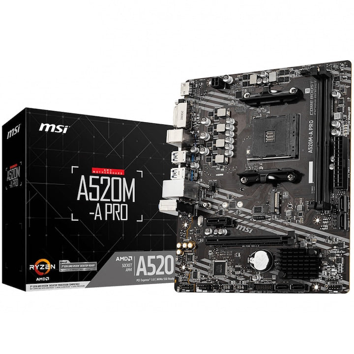 Placa de baza MSI A520M-A PRO, Socket AM4