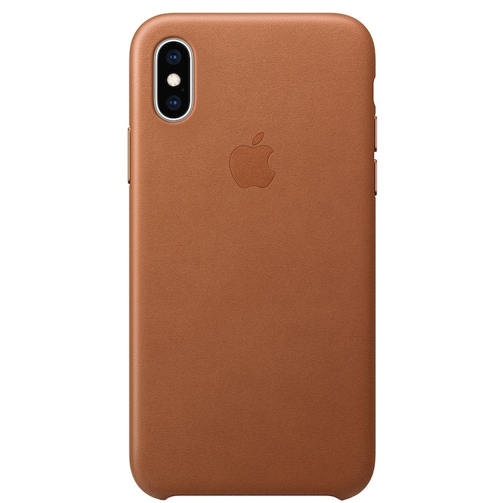 Husa de Protectie Apple pentru iPhone XS, Piele, Saddle Brown