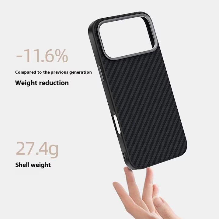 Husa pentru Apple iPhone 17 Air, Material de Tip Kevlar, TPU, Incarcare de tip MagSafe, Rezistent la socuri, Protectie Eficienta, Anti-Alunecare, Ultra-Slim, Anti-Zgarieturi, Foarte Usoara, Negru